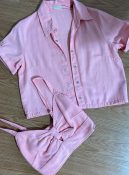 conjunto camisa e cropped salmão 6204628