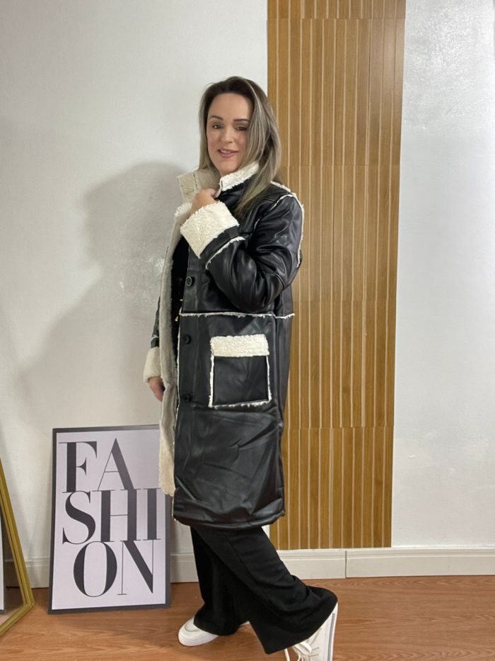 casaco pu preto casaco pu preto