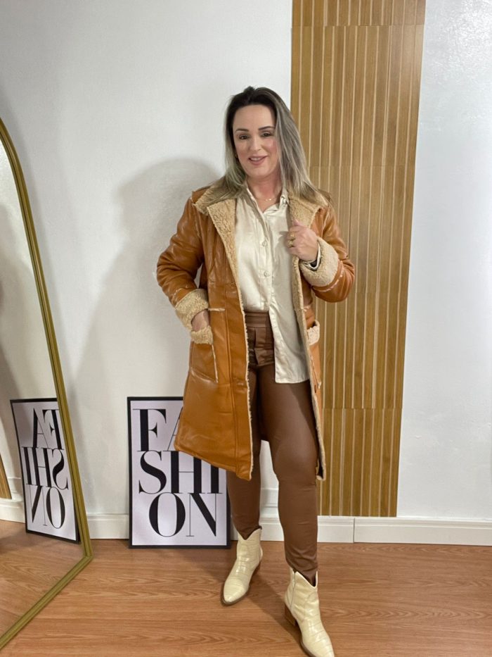 casaco pu caramelo casaco pu caramelo