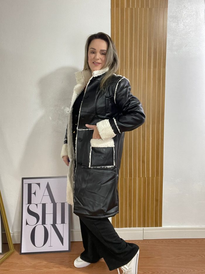 casaco pu preto casaco pu preto