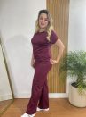conjunto pantalona bordô