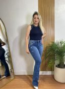 calça jeans country com aplique