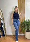calça jeans country com aplique