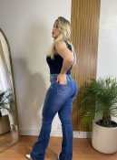 calça jeans country com aplique