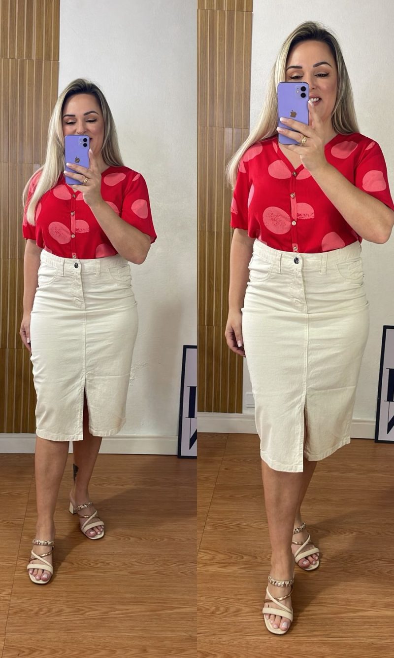 saia midi linho saia midi linho