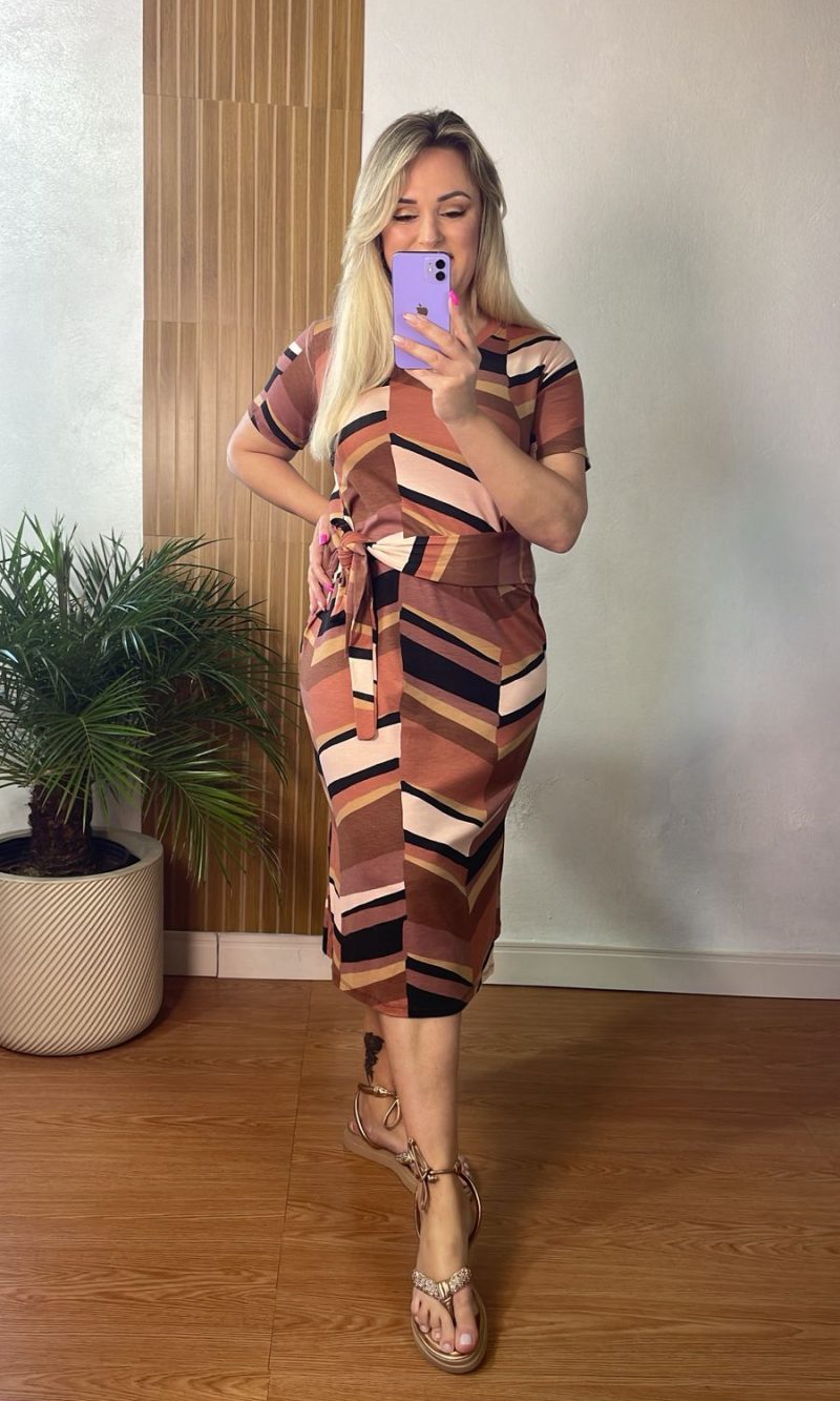 vestido midi listra vestido midi listra