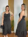 vestido midi poa