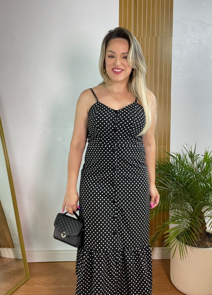 vestido midi poa vestido midi poa