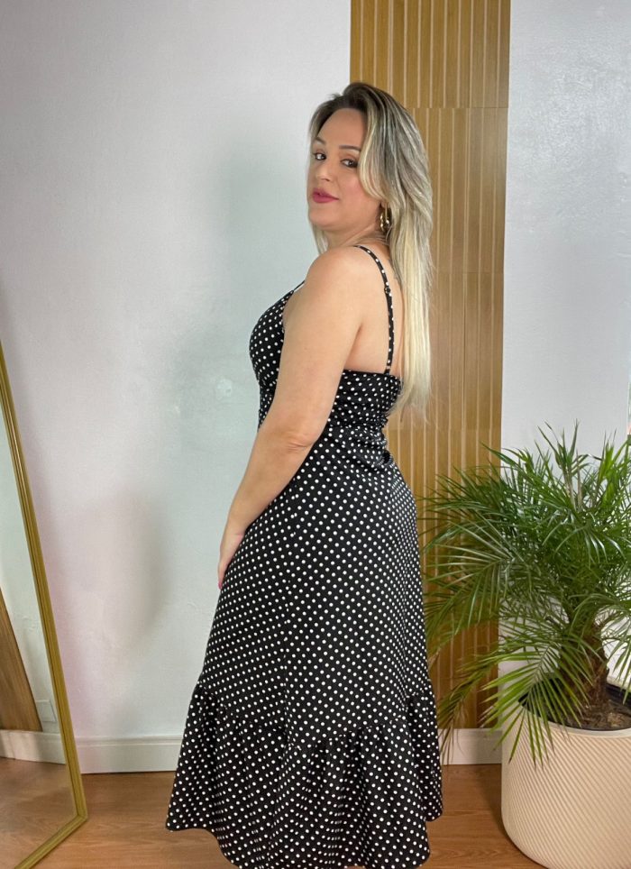vestido midi poa vestido midi poa