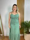 vestido midi verde