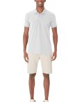 camisa polo básica masculina em piquet strech branca