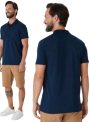 camisa polo básica masculina peitilho frontal em algodão