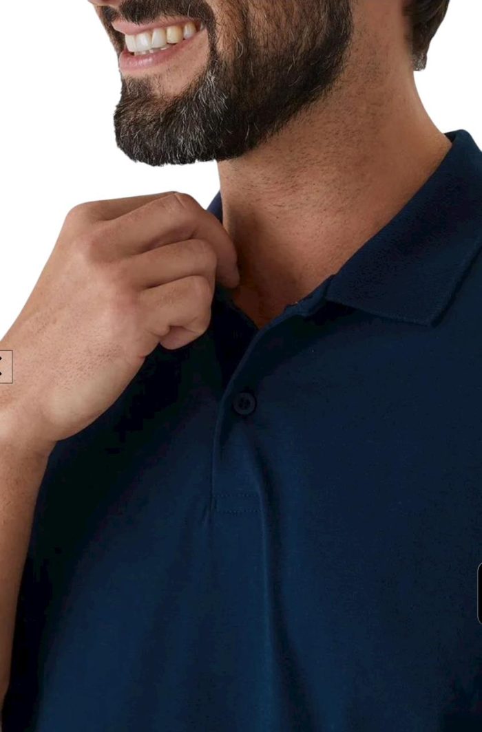 camisa polo básica masculina peitilho frontal em algodão camisa polo básica masculina peitilho frontal em algodão