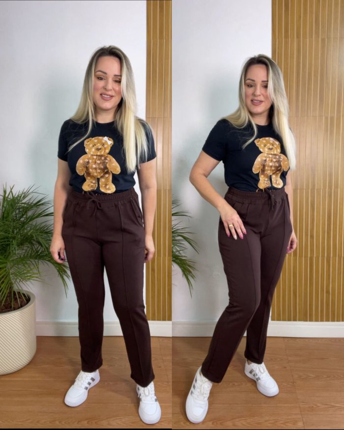 calça molicoton marrom calça molicoton marrom