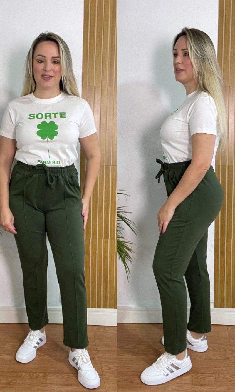calça molicoton verde militar