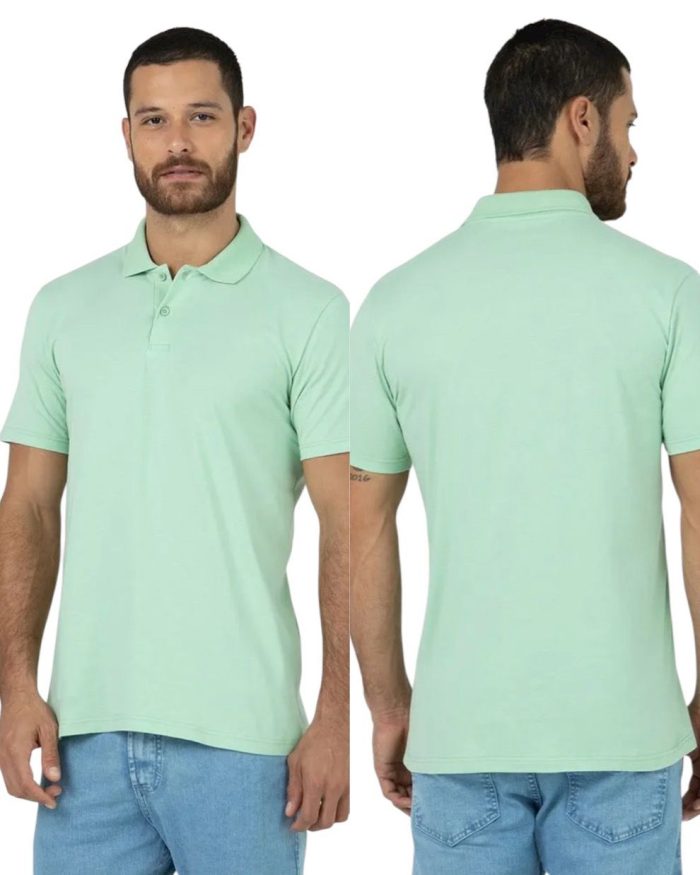 camisa polo básica masculina verde menta