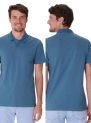 camisa polo básica masculina em piquet strech