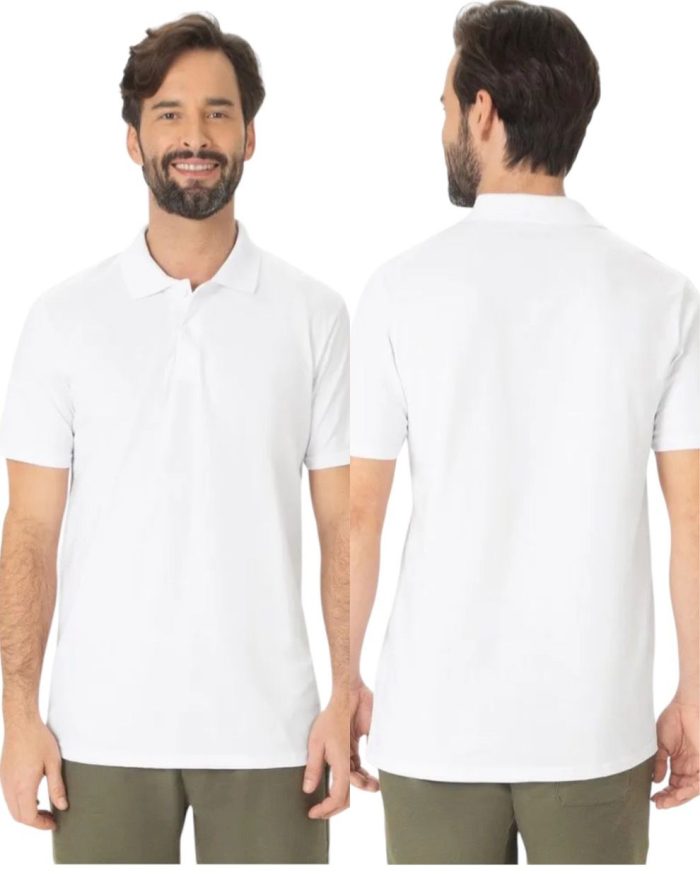camisa polo básica masculina branca