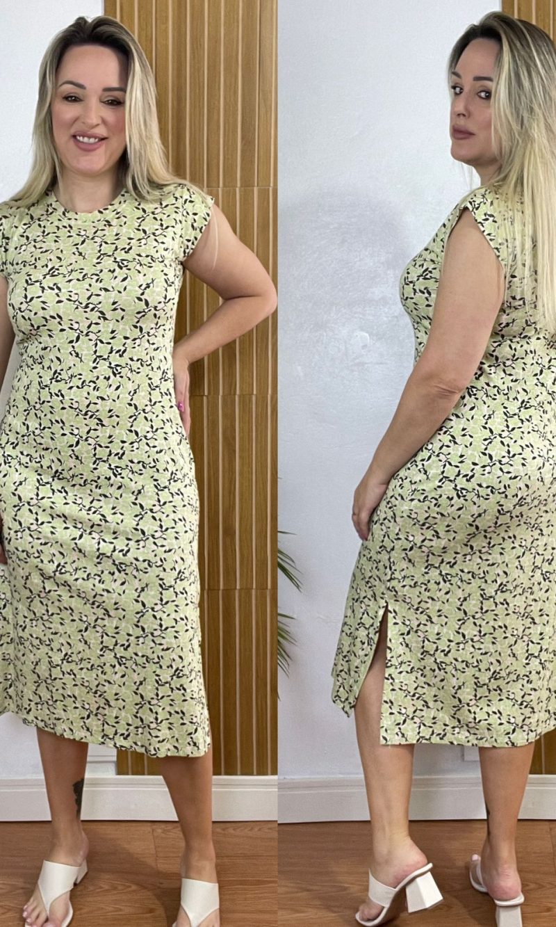 vestido midi estampado