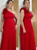 vestido plissado nula manga