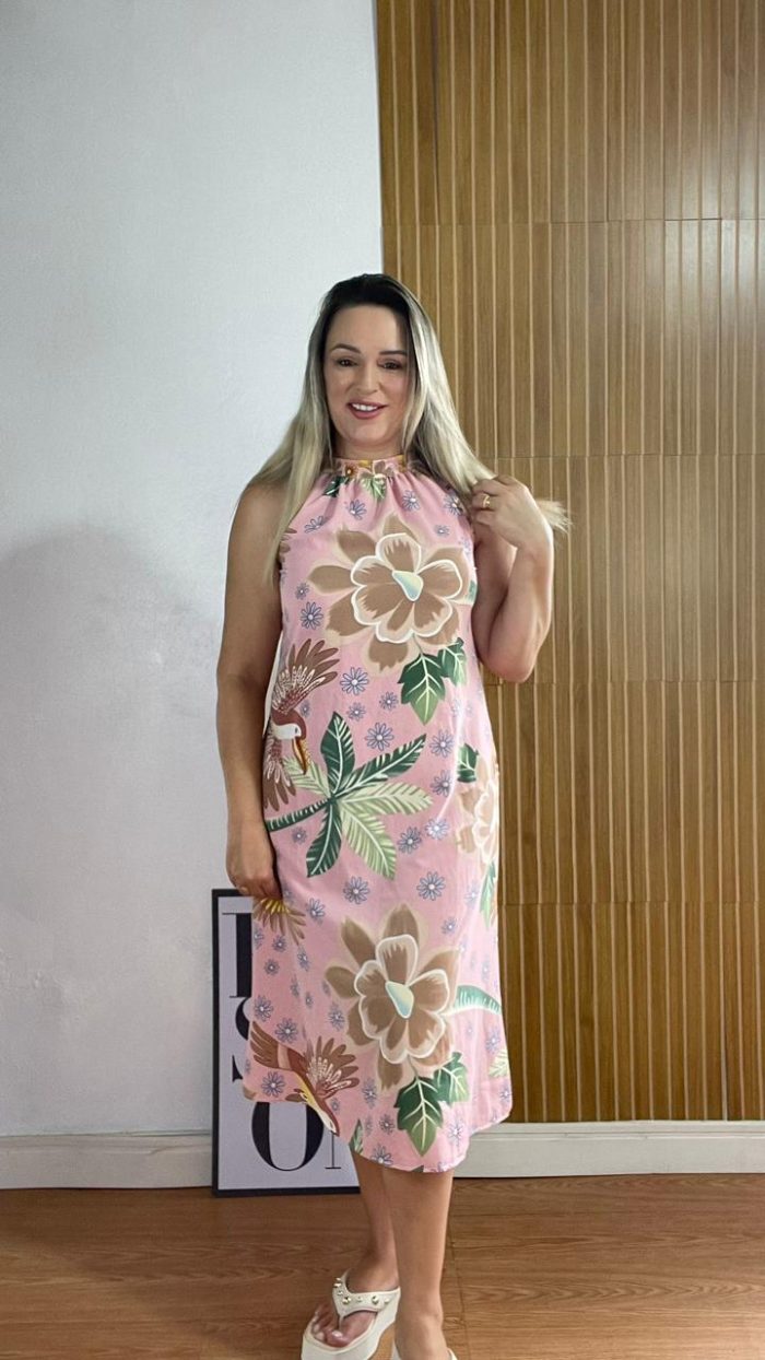 vestido feminino em malha crepe estampado vestido feminino em malha crepe estampado