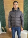 jaqueta puffer masculina naylon com capuz removível