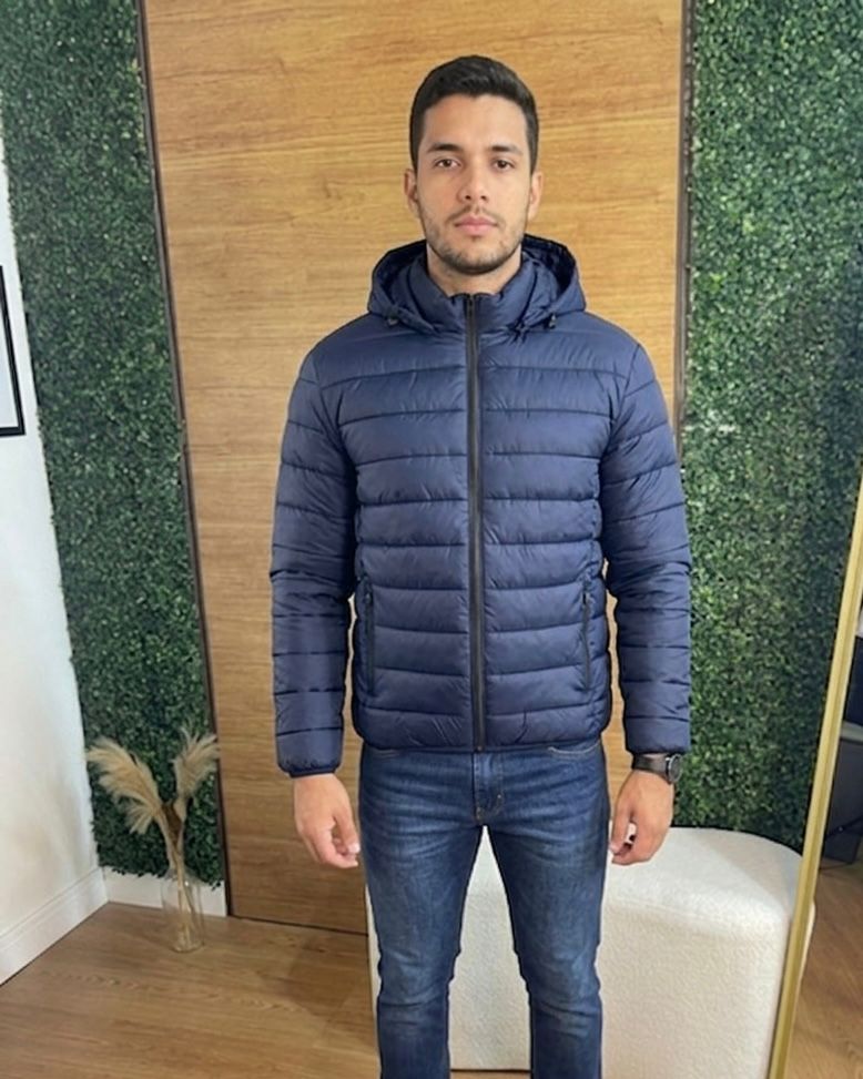 jaqueta puffer masculina naylon com capuz removível mariho jaqueta puffer masculina naylon com capuz removível mariho