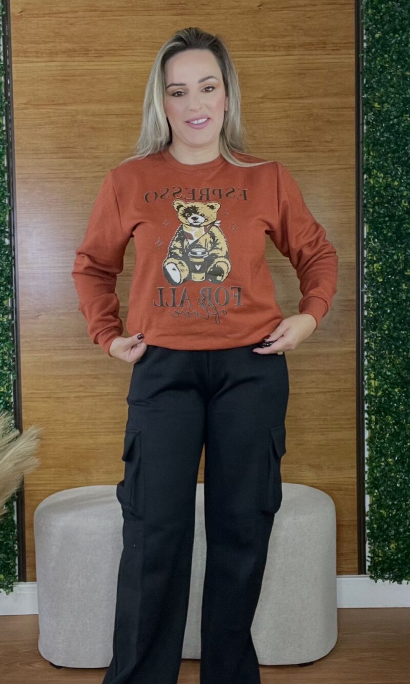 blusa moletom terracota blusa moletom terracota