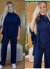 conjunto pantalona anarruga azul marinho