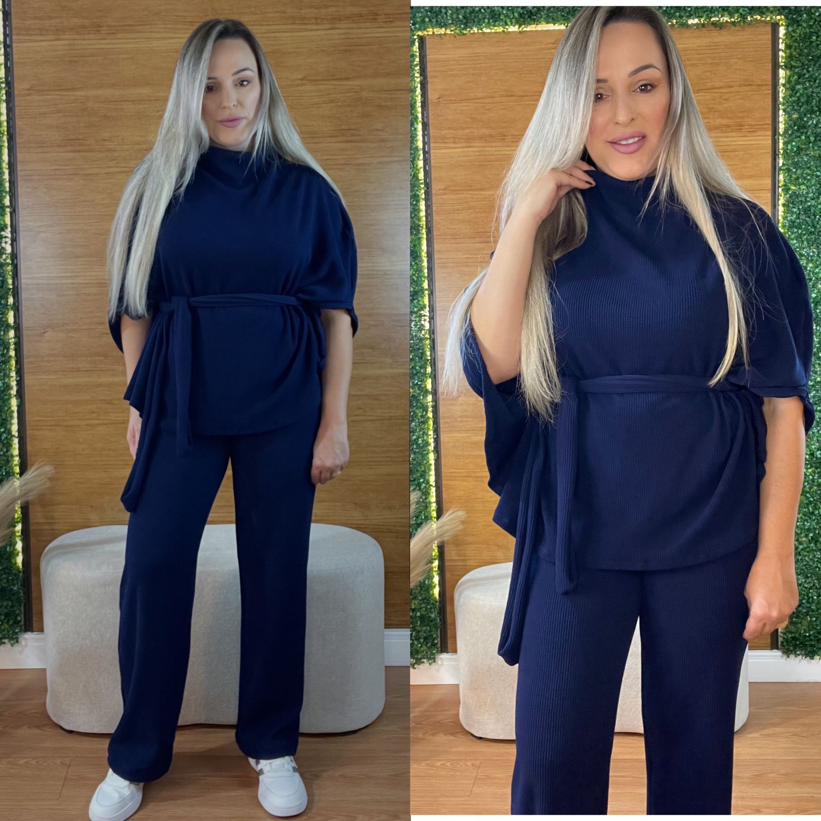 conjunto pantalona anarruga azul marinho conjunto pantalona anarruga azul marinho