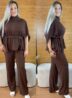 conjunto pantalona anarruga marrom