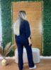 conjunto pantalona anarruga azul marinho