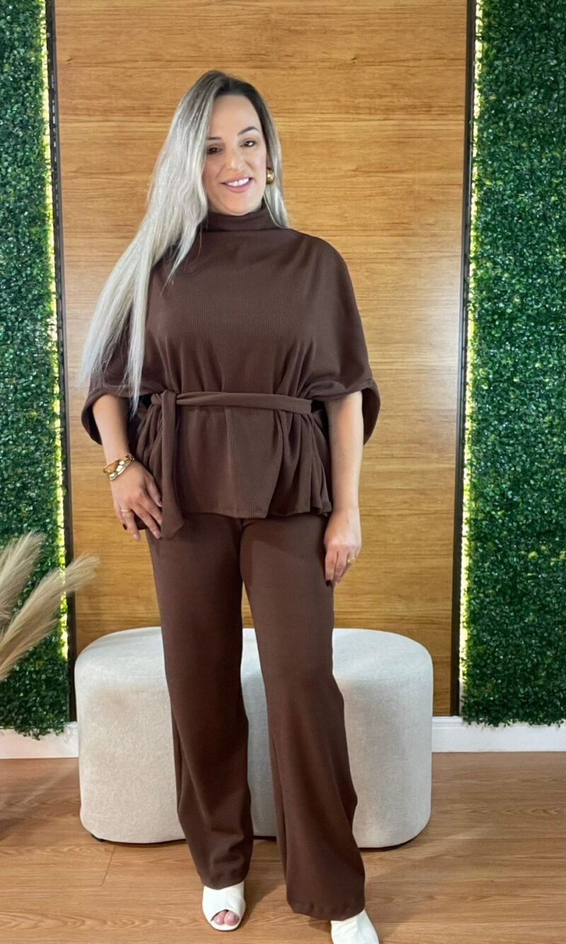 conjunto pantalona anarruga marrom conjunto pantalona anarruga marrom
