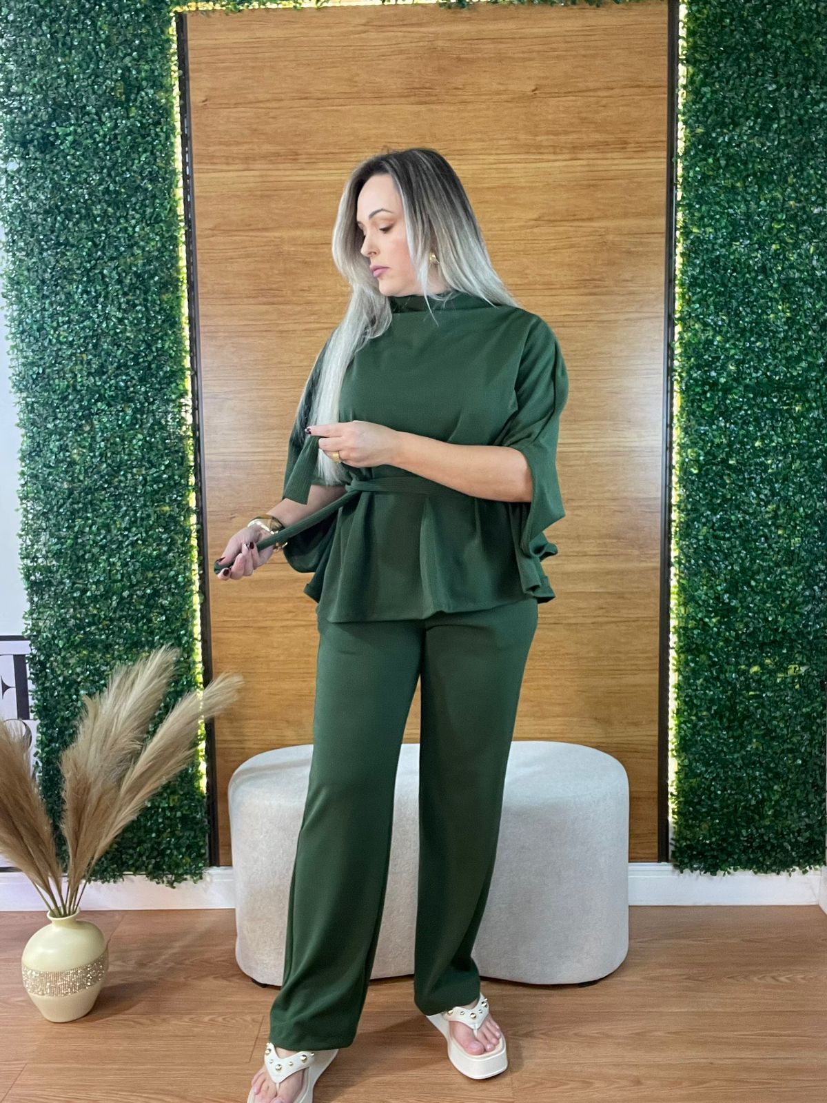 conjunto pantalona anarruga verde conjunto pantalona anarruga verde
