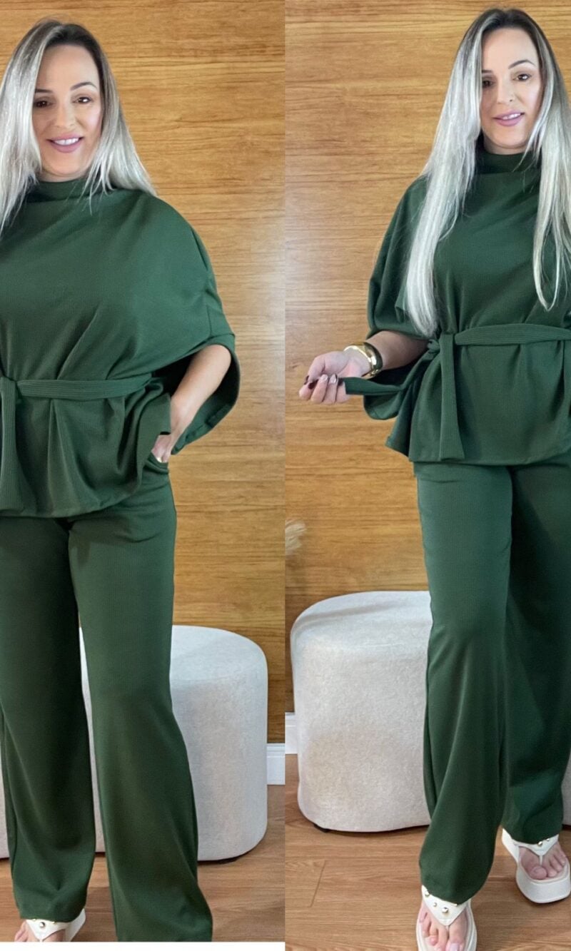 conjunto pantalona anarruga verde