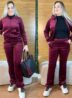 conjunto feminino plush agasalho veludo marsala
