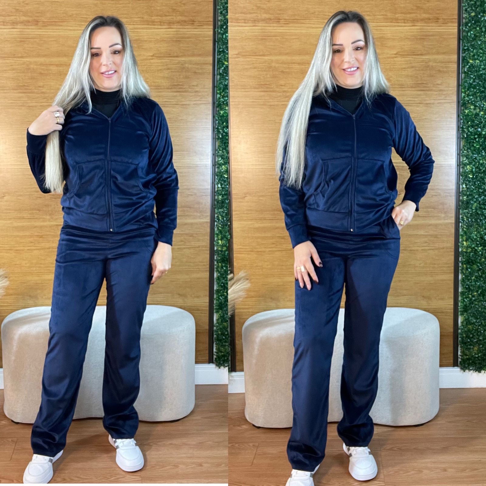 conjunto feminino plush agasalho veludo azul marinho conjunto feminino plush agasalho veludo azul marinho
