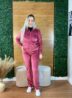 conjunto feminino plush agasalho veludo rose