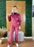 conjunto feminino plush agasalho veludo rose