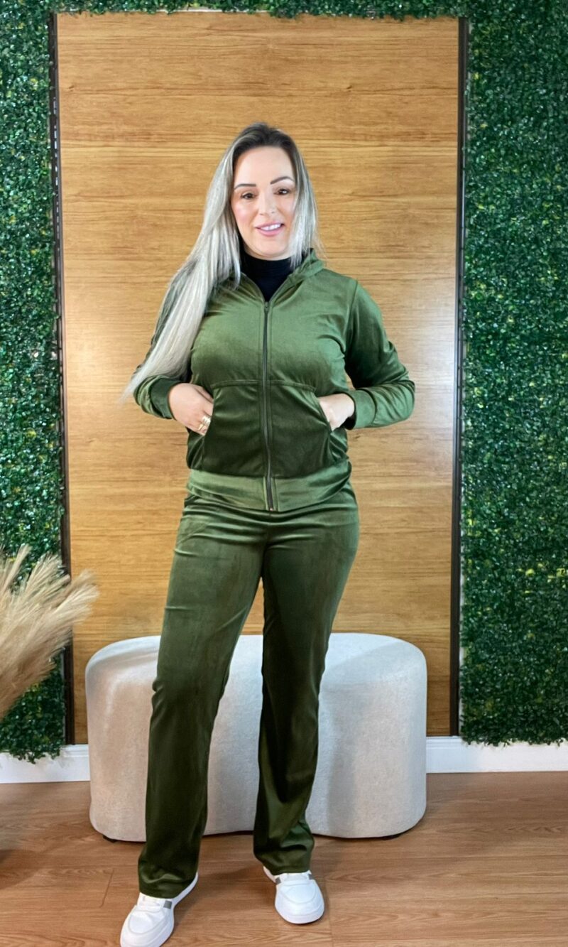 conjunto feminino plush agasalho veludo verde conjunto feminino plush agasalho veludo verde