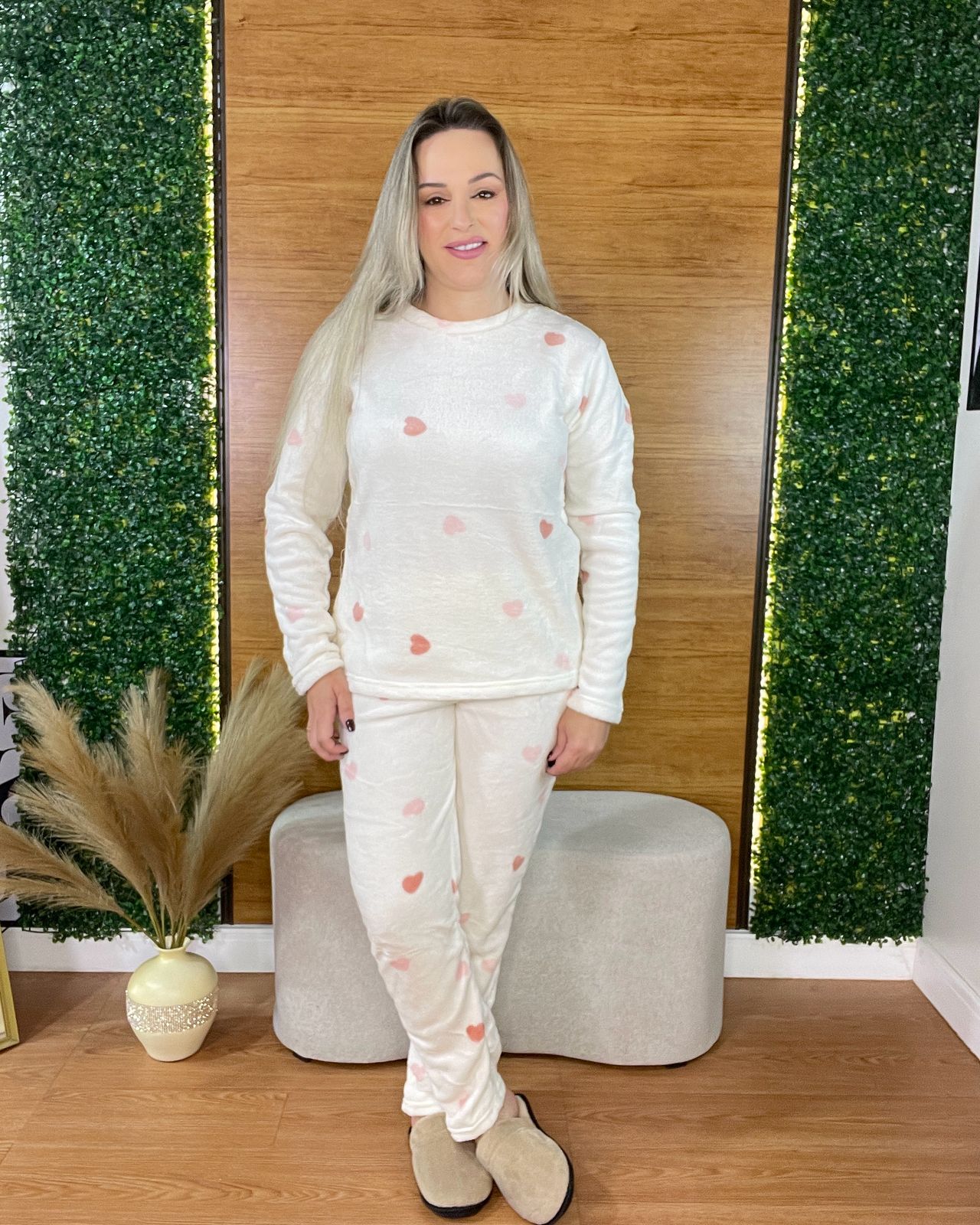 pijama plush fleece coração off 8788 pijama plush fleece coração off 8788