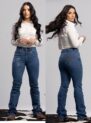 calça country feminina jeans com aplicação de strass