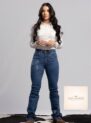calça country feminina jeans com aplicação de strass