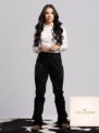 calça country feminina preta com aplicações em strass
