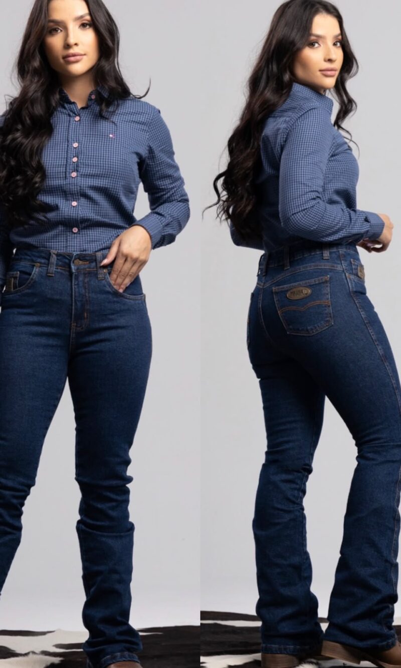 calça country feminina jeans escuro