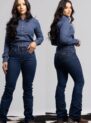 calça country feminina jeans escuro