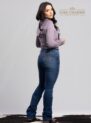 calça country feminina com aplicação de strass estrela