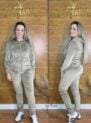 conjunto veludo bege