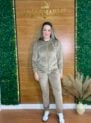conjunto veludo bege