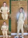 conjunto veludo bege claro